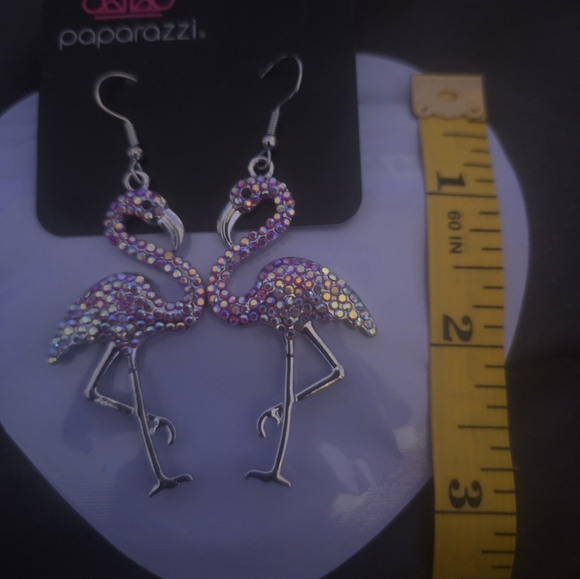 Pink Flamingo Sparkle Earrings - Picture 4 of 4